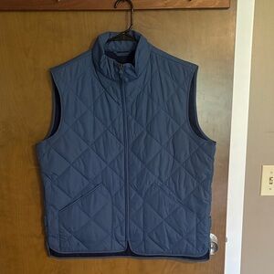 J. Crew Quilted Sleeveless Vest in Navy Blue